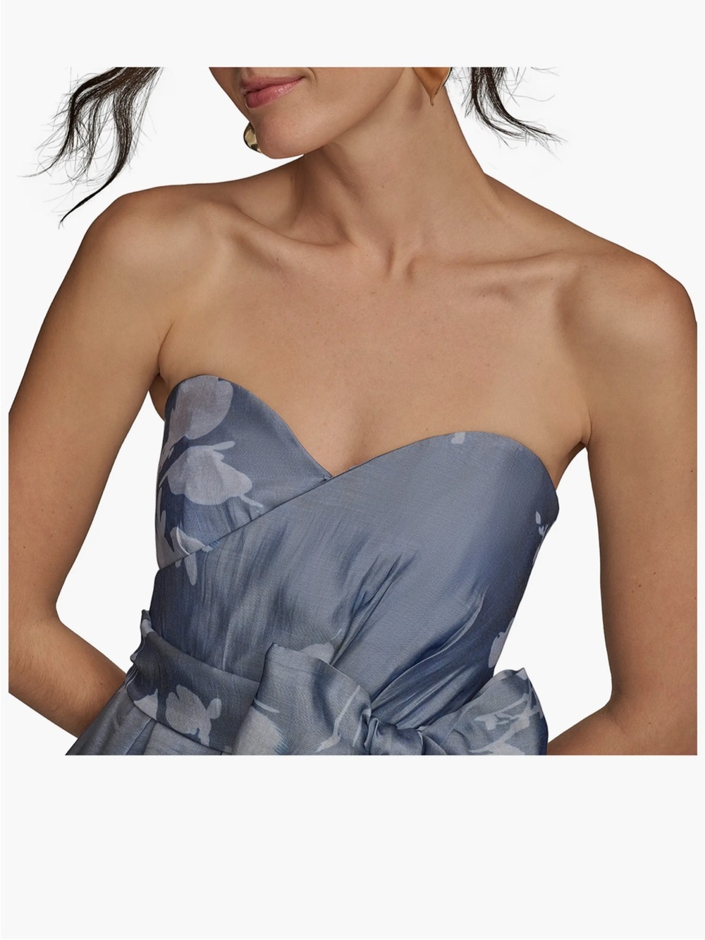 Donna Karan New York Floral Strapless Fit & Flare Gown sz 6 NWT - Picture 6 of 13